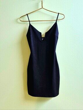 Windsor Sparkly Glitter Black Bodycon Mini Dress